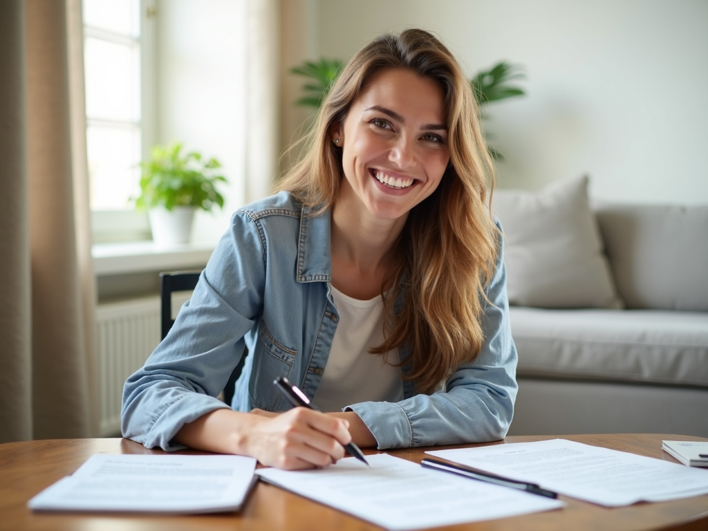 First-time homebuyer signing mortgage documents