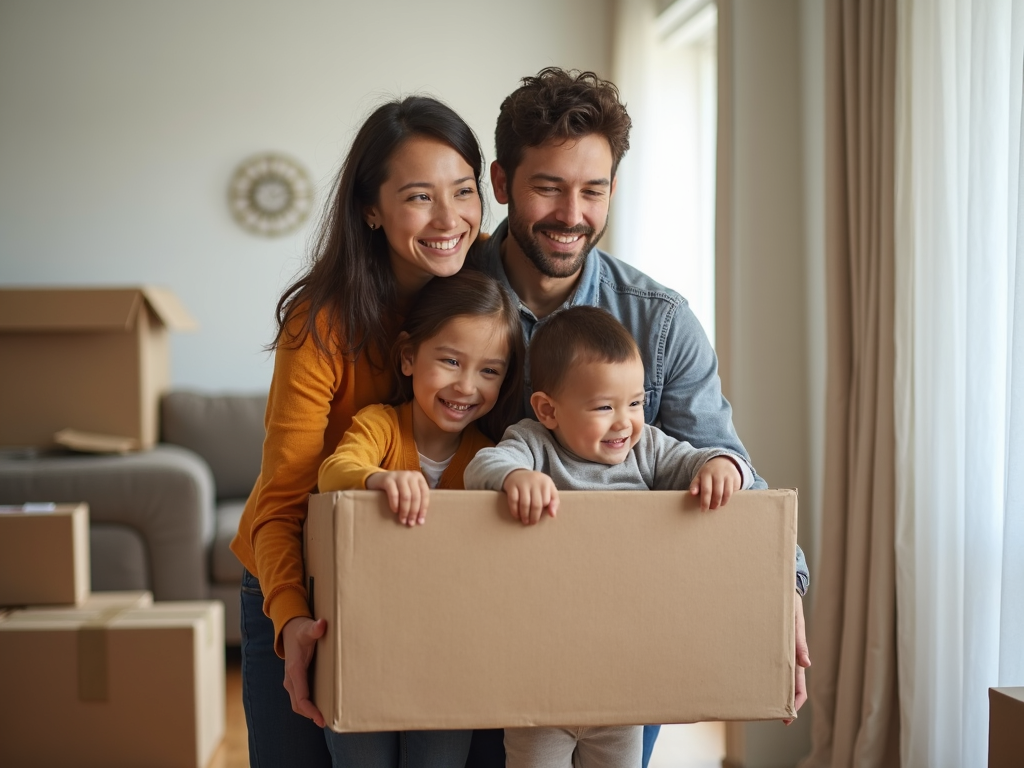 Family moving into their FHA-financed home