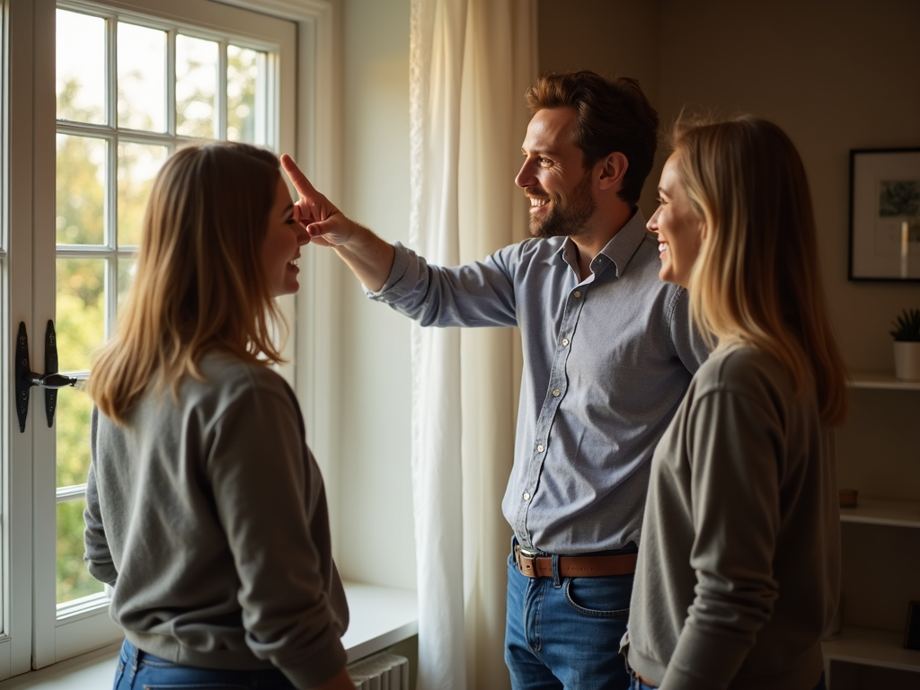 Real estate agent guiding homebuyers