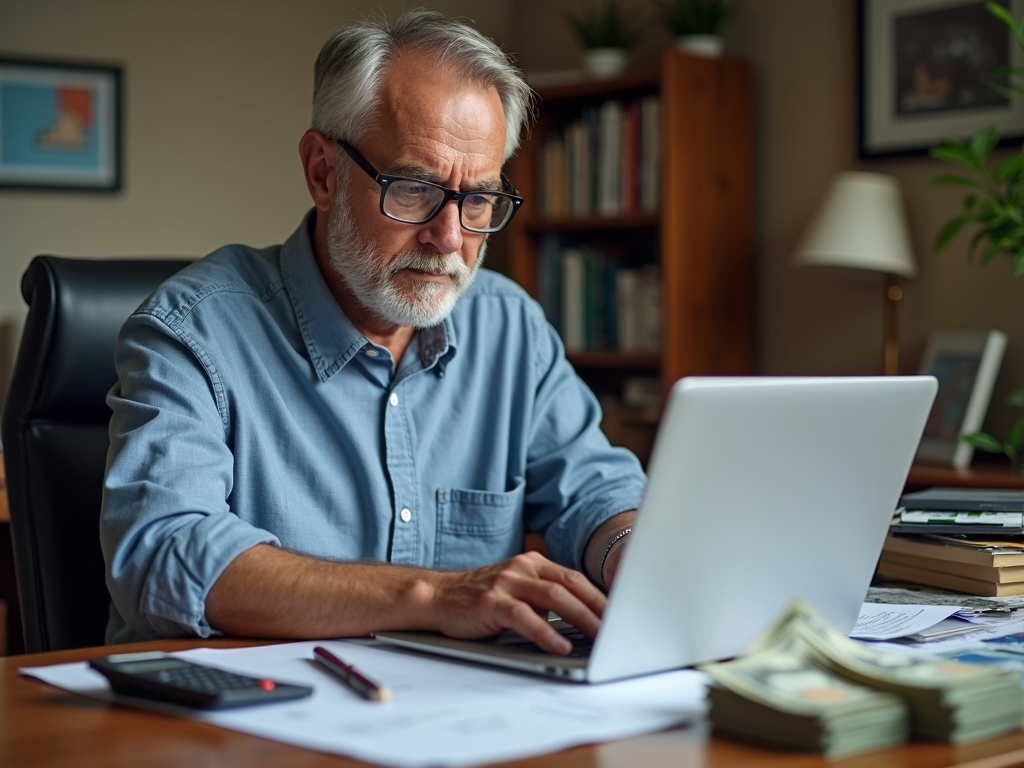 Person reviewing credit report at desk