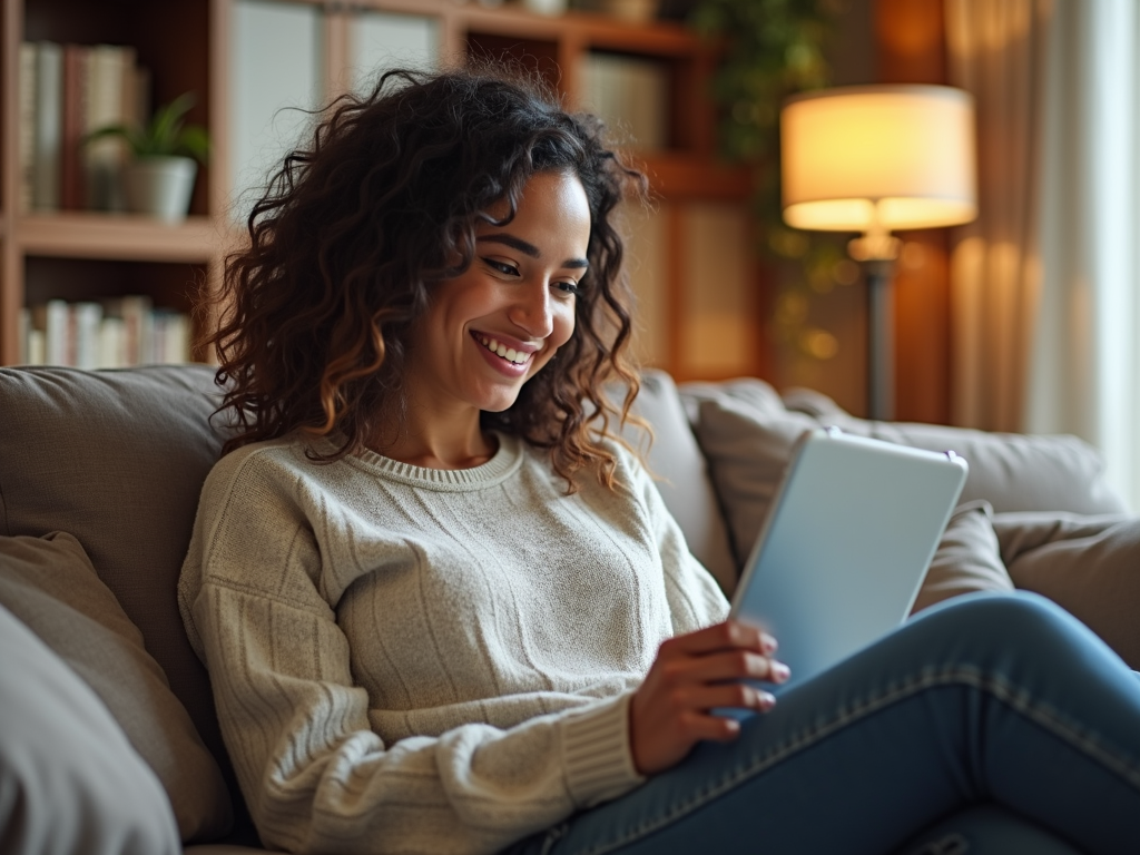 Woman checking credit report