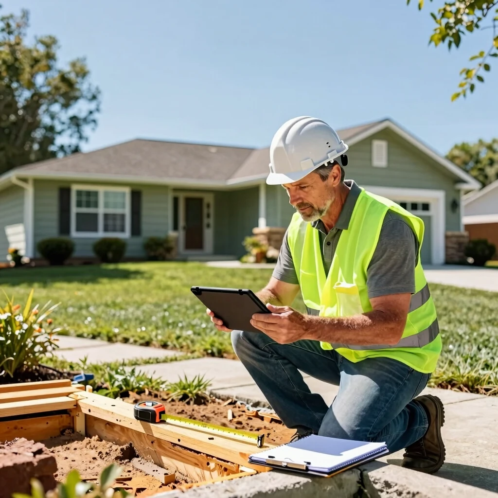 Professional appraiser conducting an FHA home inspection