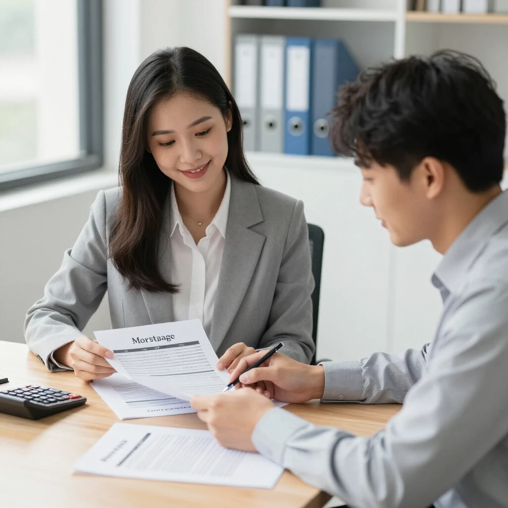 Couple discussing FHA mortgage options with a loan officer