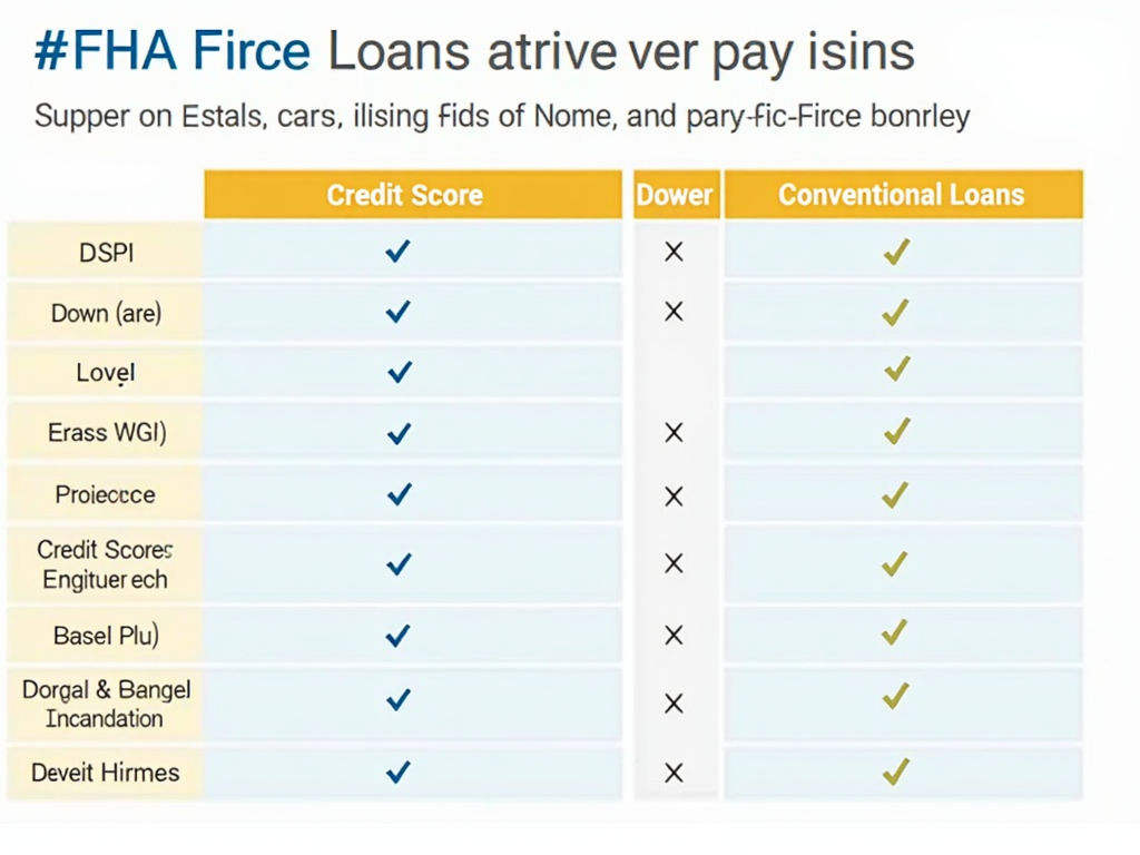 Chart comparing FHA and conventional loan features