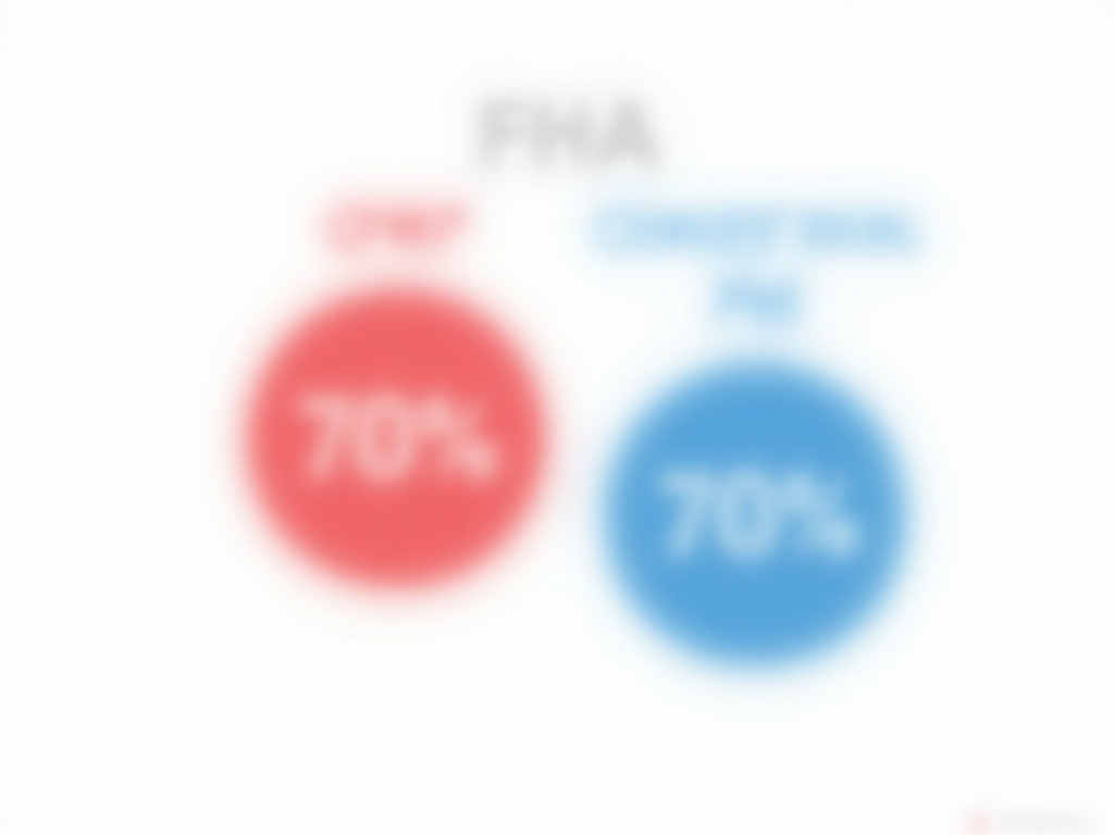 Pie chart comparing mortgage insurance costs for FHA and conventional loans