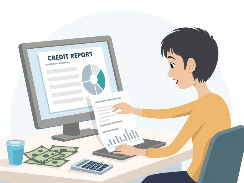 Person checking credit report