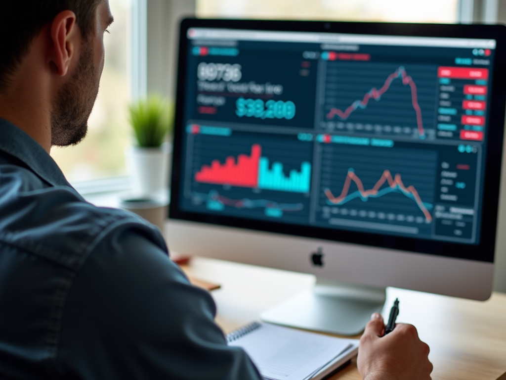 Person researching interest rates and mortgage options