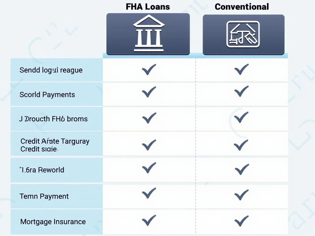 Comparison table of FHA loans vs. conventional loans
