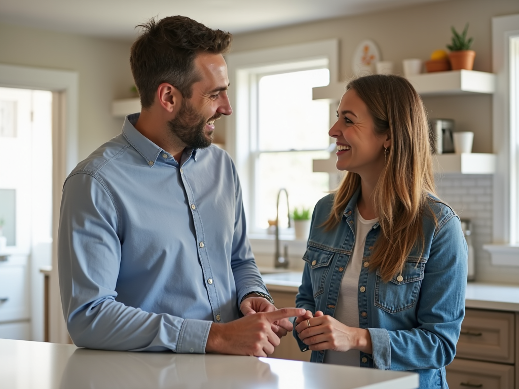 Homeowner and appraiser discussing property