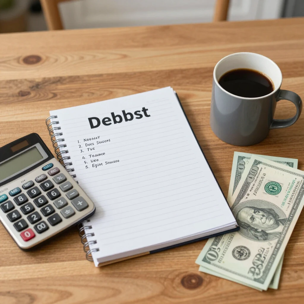 Budgeting tools on table for calculating DTI
