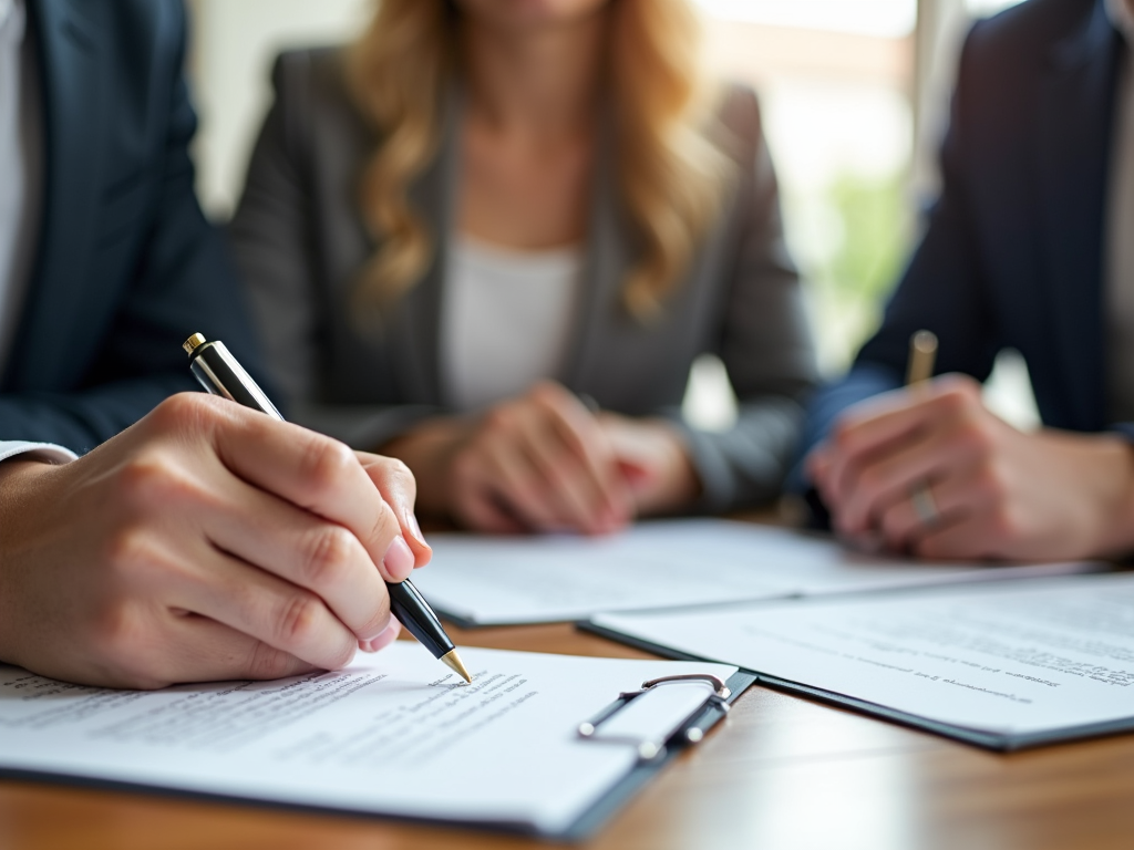 Signing mortgage documents at closing