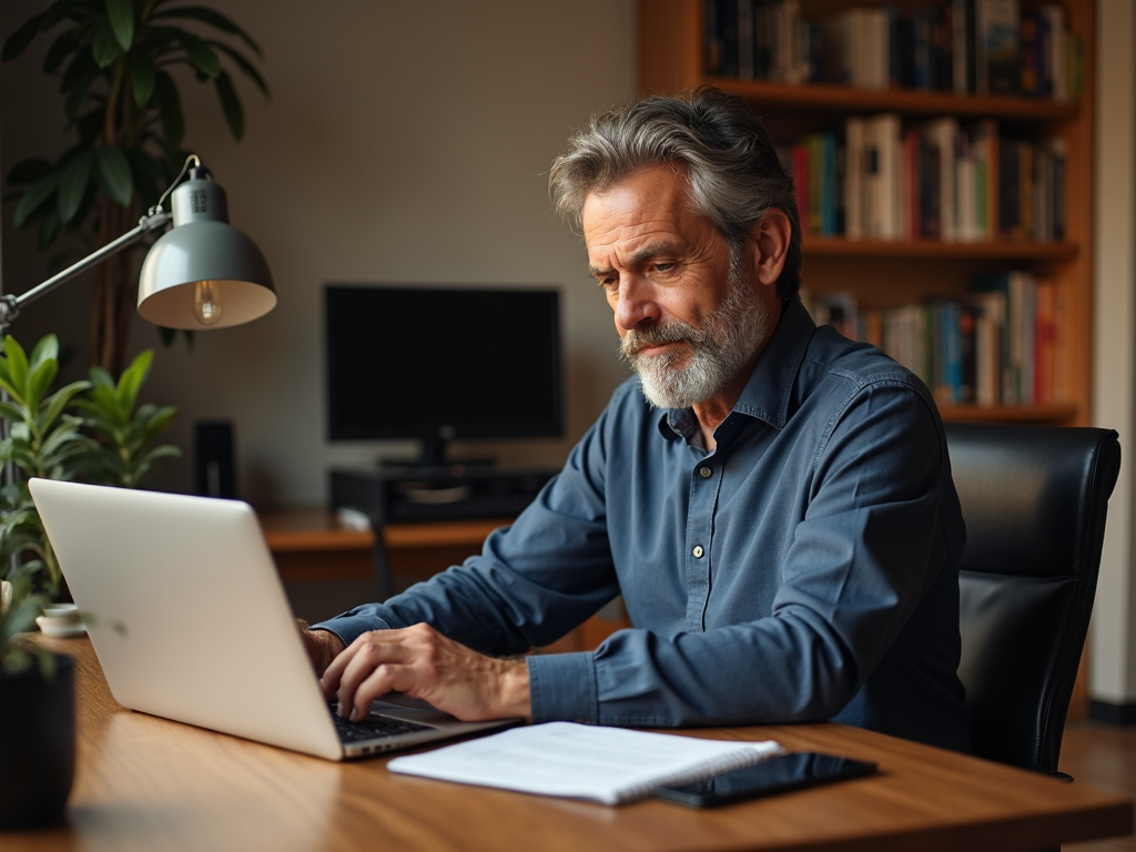 Man reviewing credit report