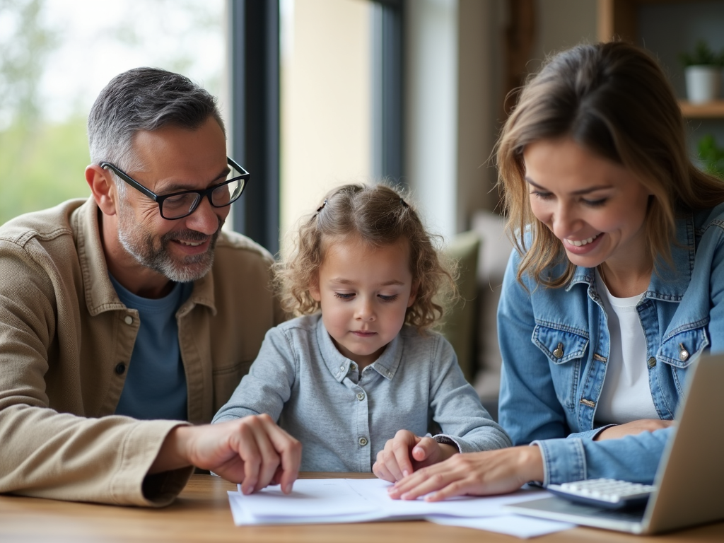 Family consulting with financial advisor