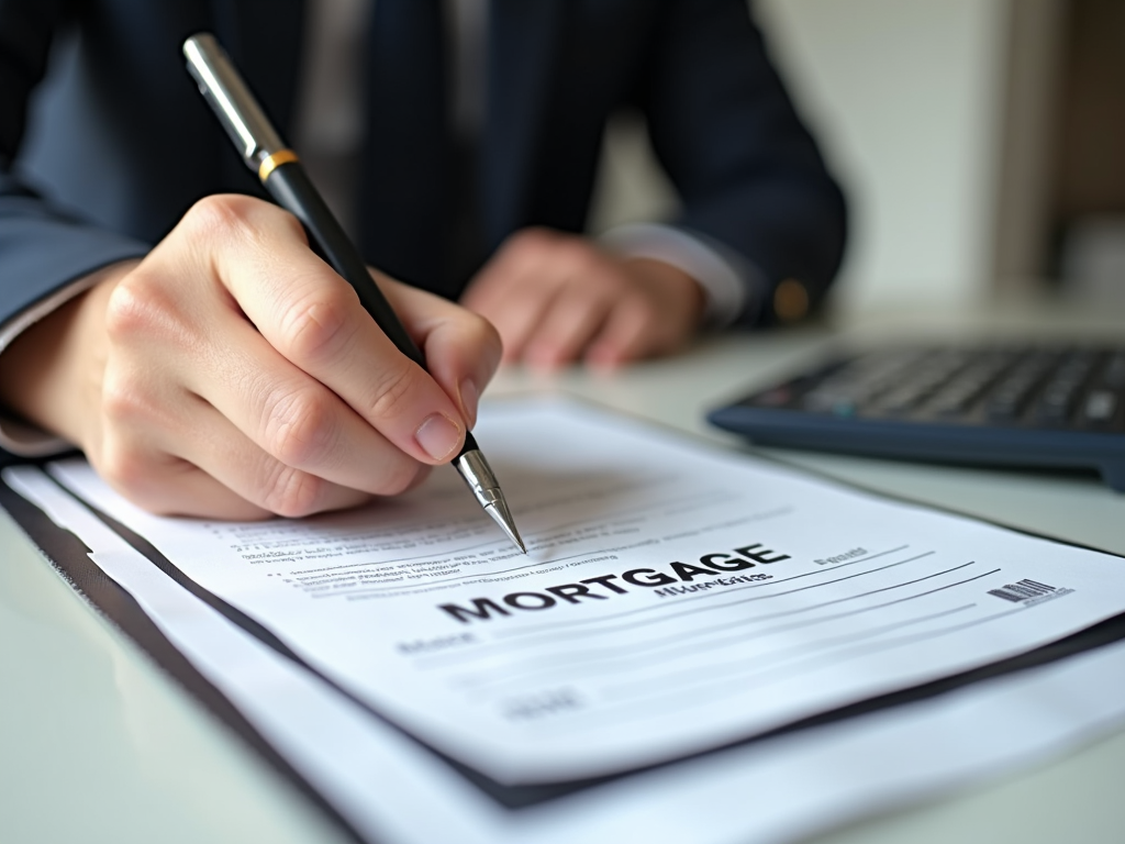 Person signing mortgage paperwork