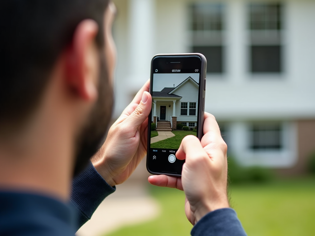 Appraiser using mobile app for property photos