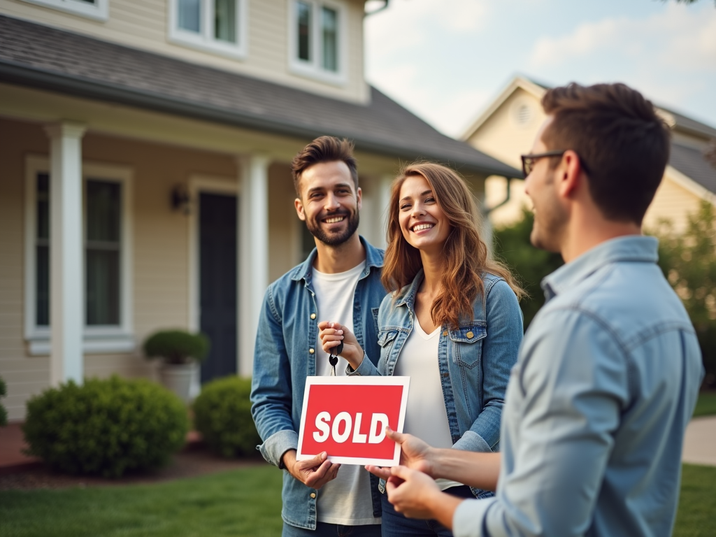 Couple celebrating new home purchase