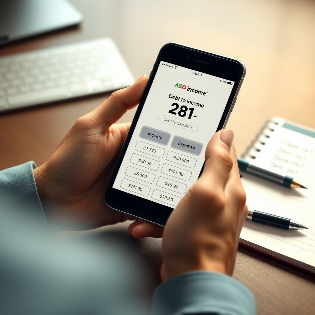 Calculating debt-to-income ratio on a mobile app