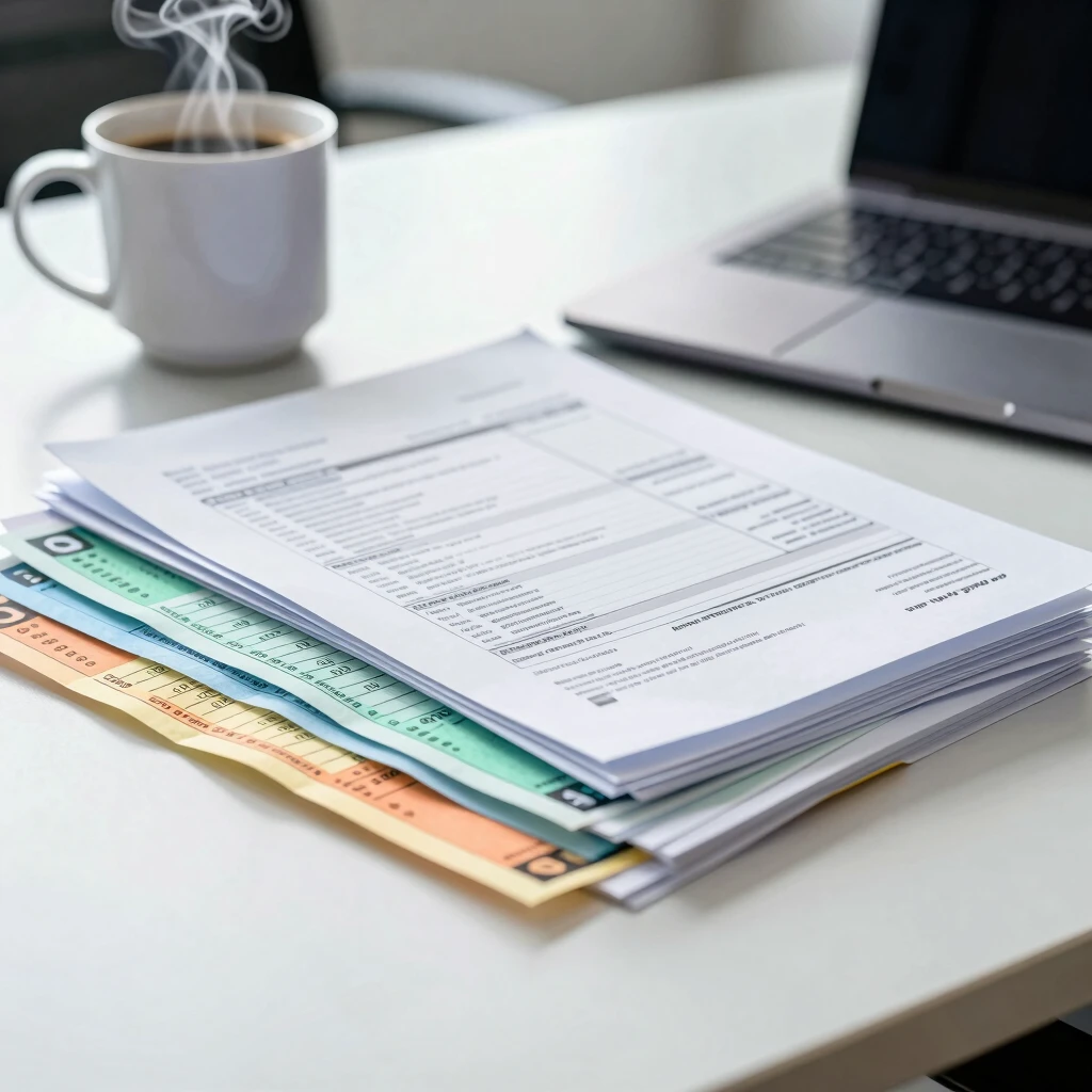 Stack of essential financial documents for mortgage application