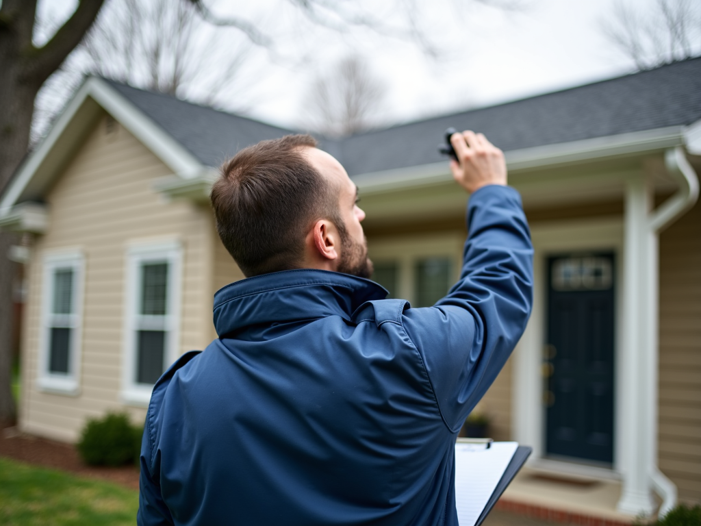 Appraiser checking a home’s exterior for an FHA appraisal