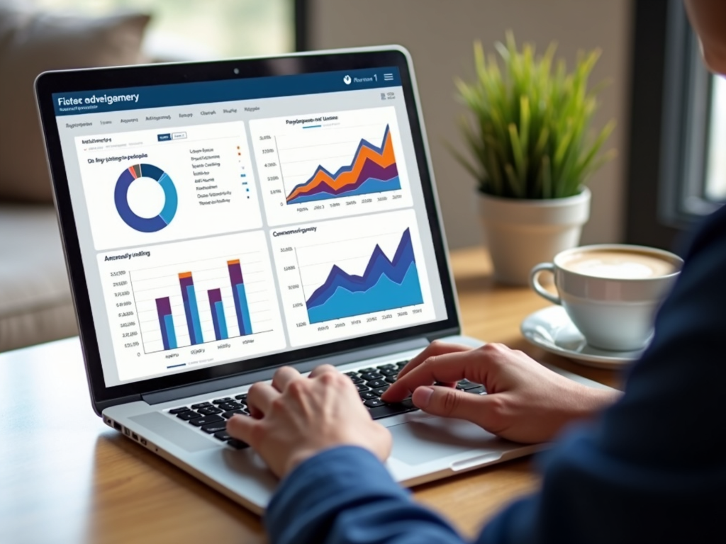 Mortgage broker checking marketing analytics