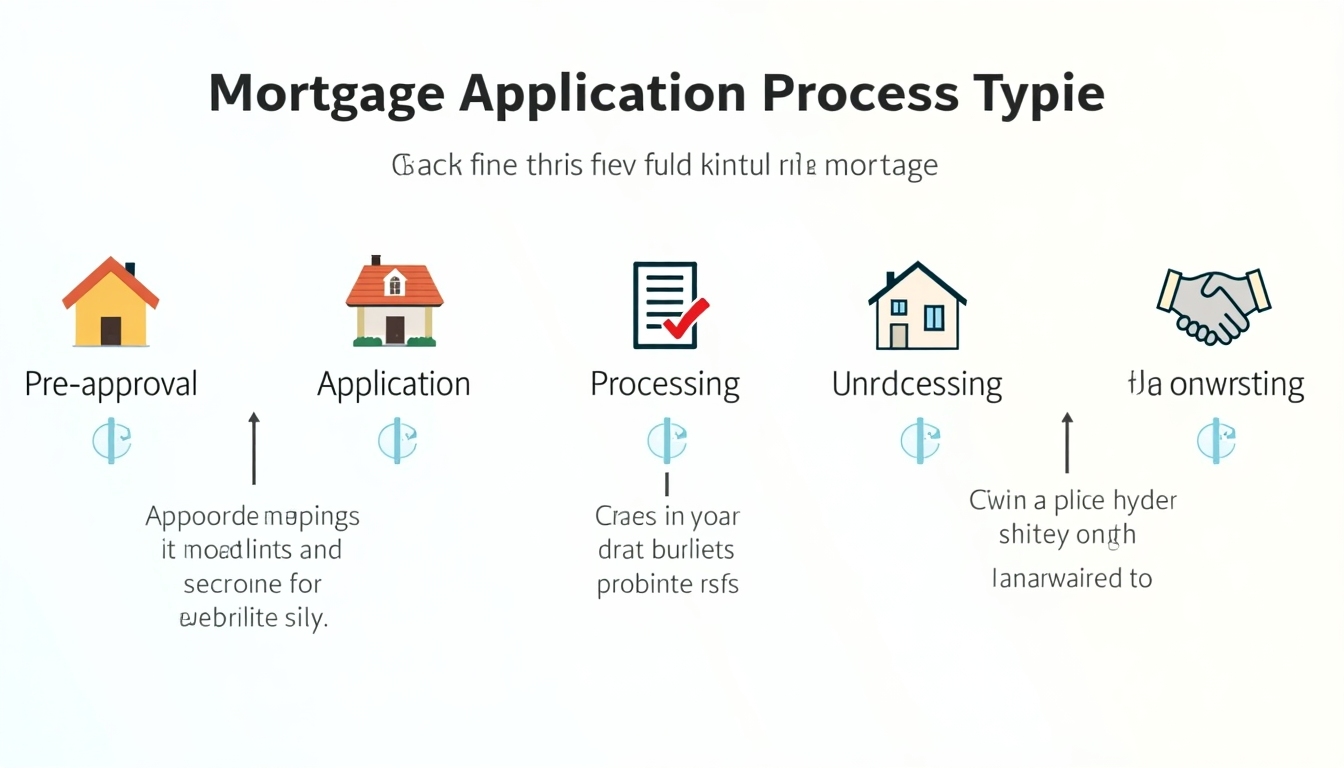 Infographic of the mortgage application process steps