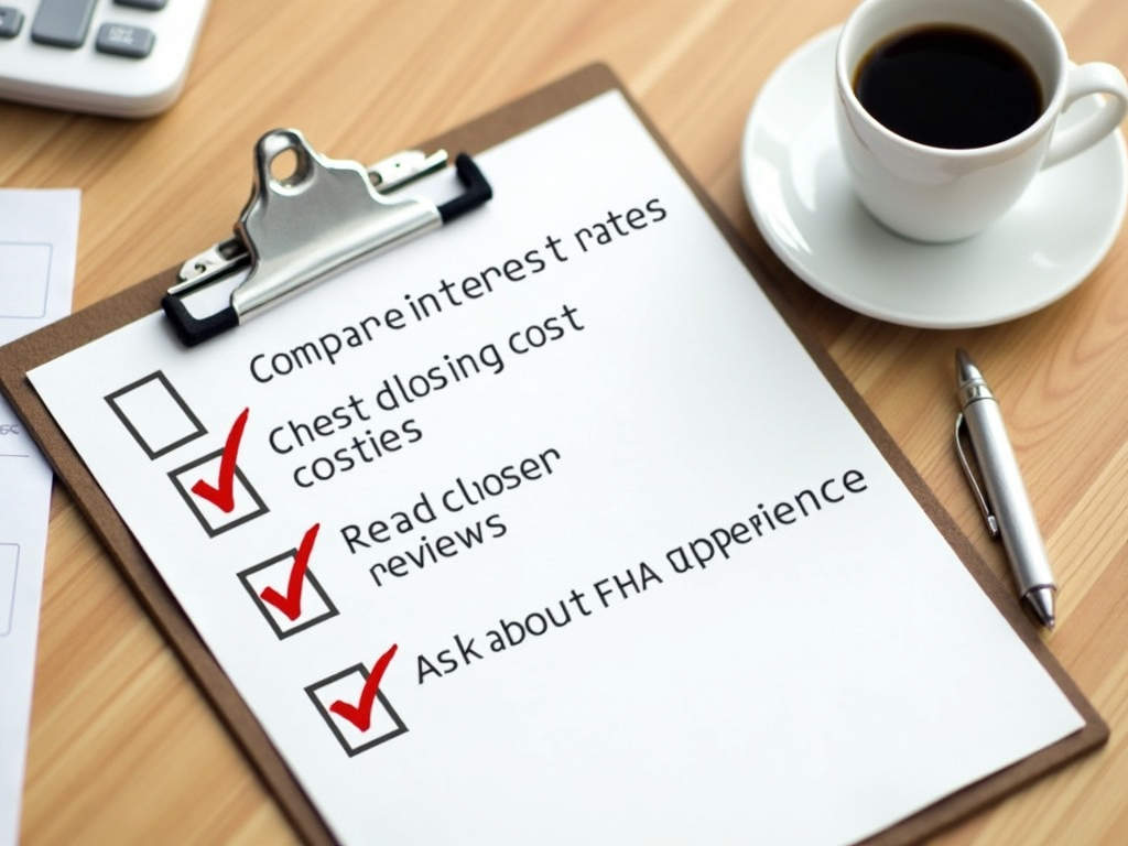 Checklist for choosing an FHA lender