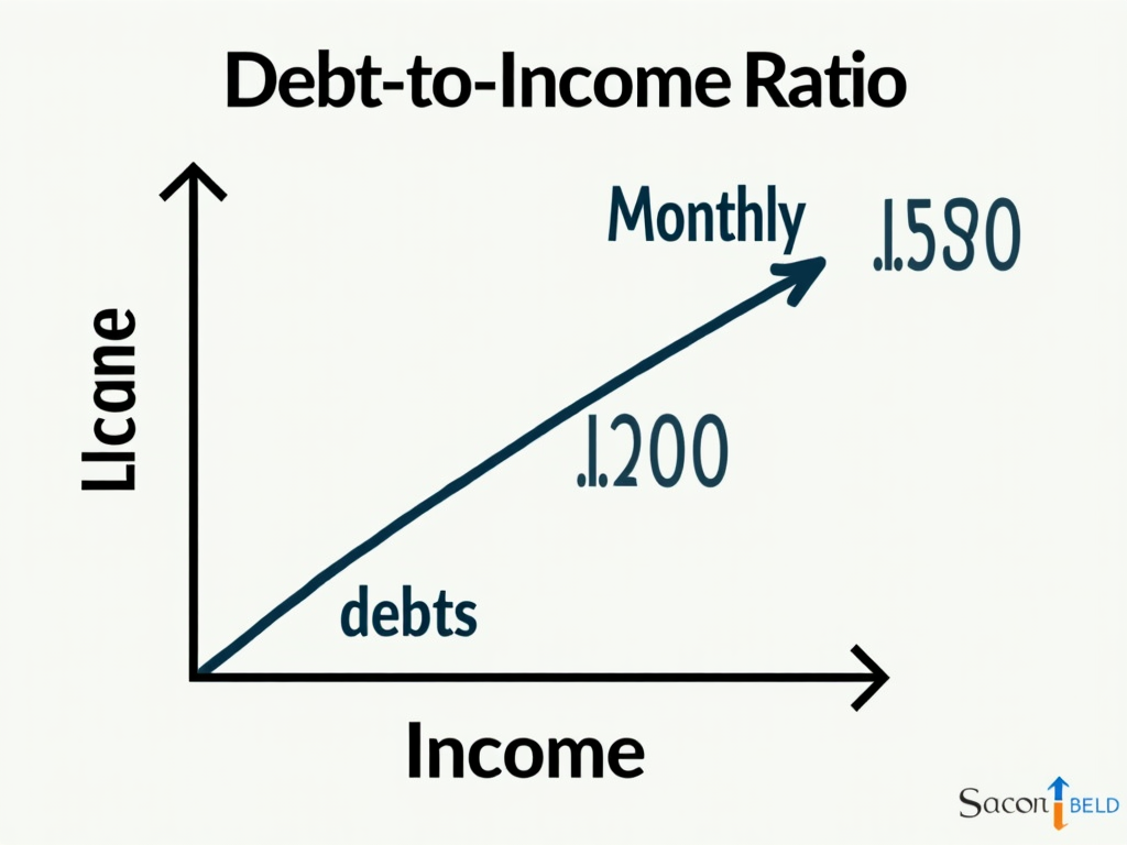 Graph showing how to calculate debt-to-income ratio.
