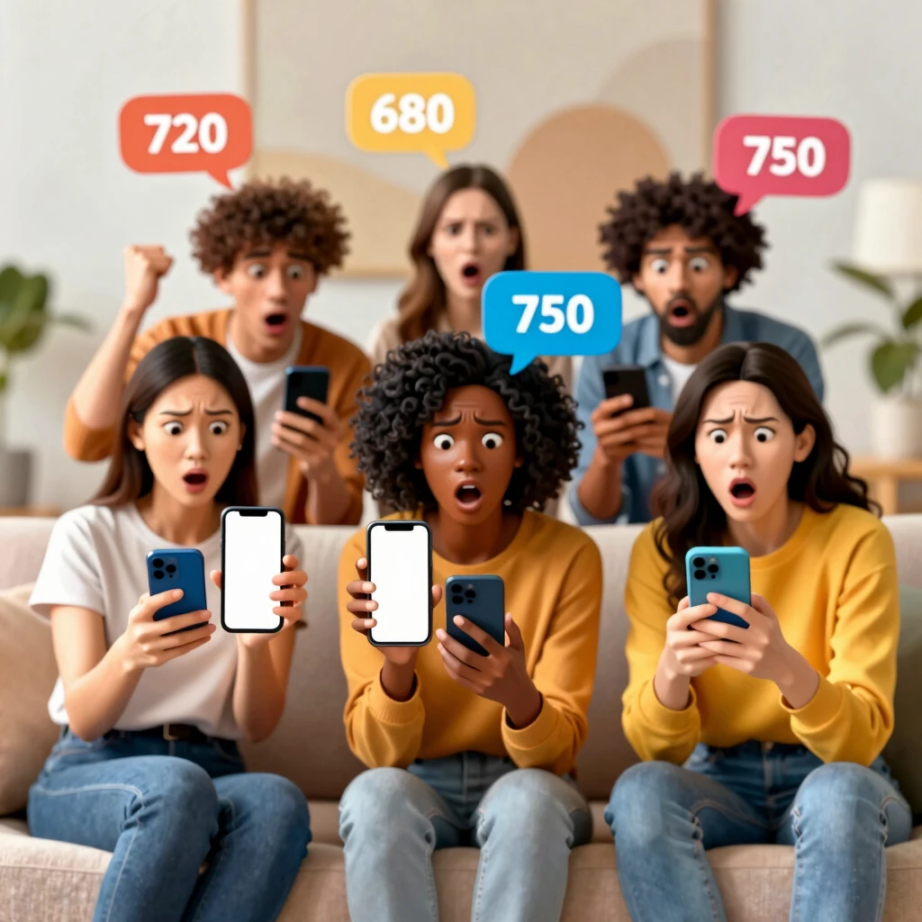 Group discovering multiple credit scores on phones