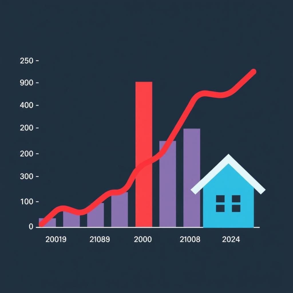 A graph showing interest rates over time for different mortgage terms.