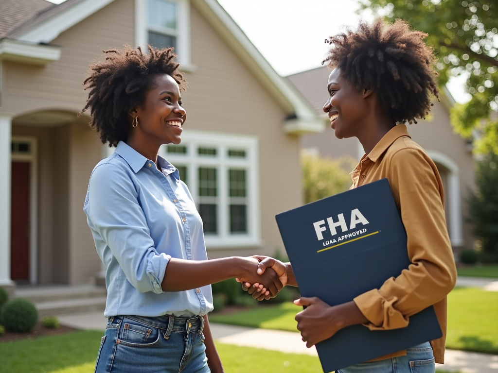 Single mother finalizing her FHA loan to buy her first home