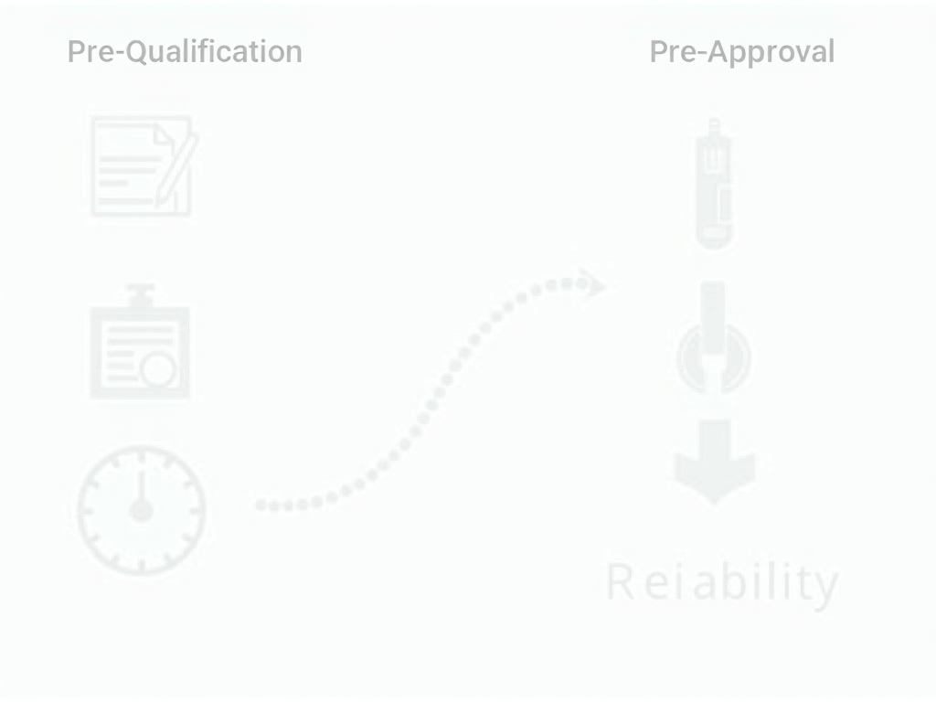 Infographic comparing pre-qualification and pre-approval processes