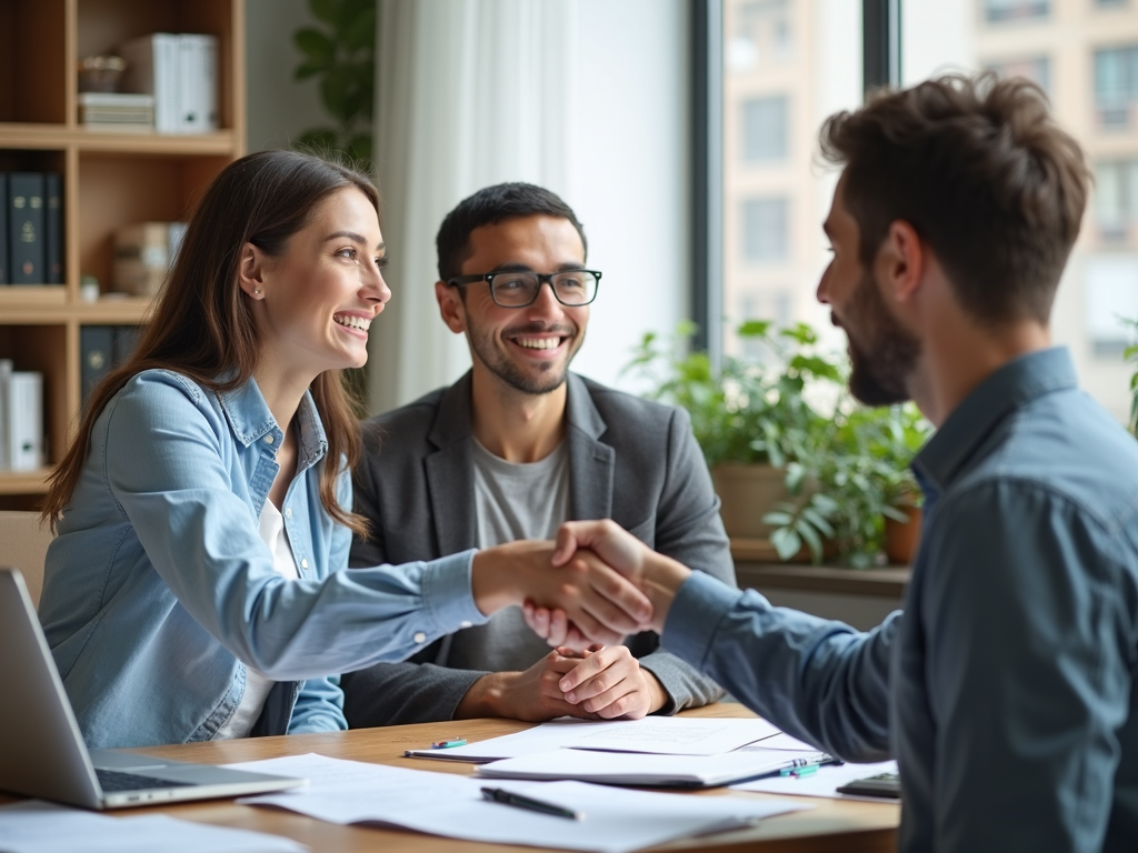 Mortgage broker meeting with clients