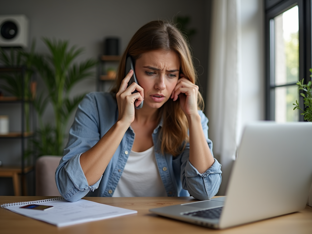 Person receiving a call about suspicious activity on their account