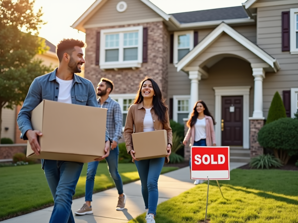 Family moving into their new home financed with an FHA loan