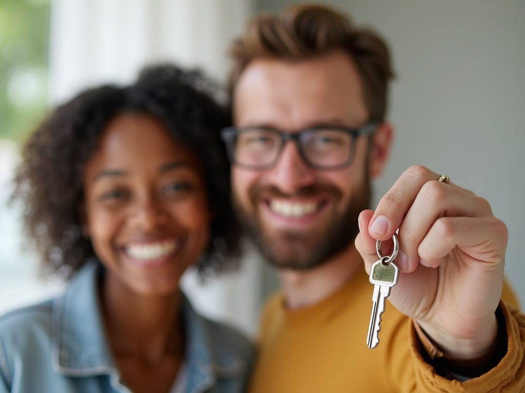 First-time homebuyer with house keys