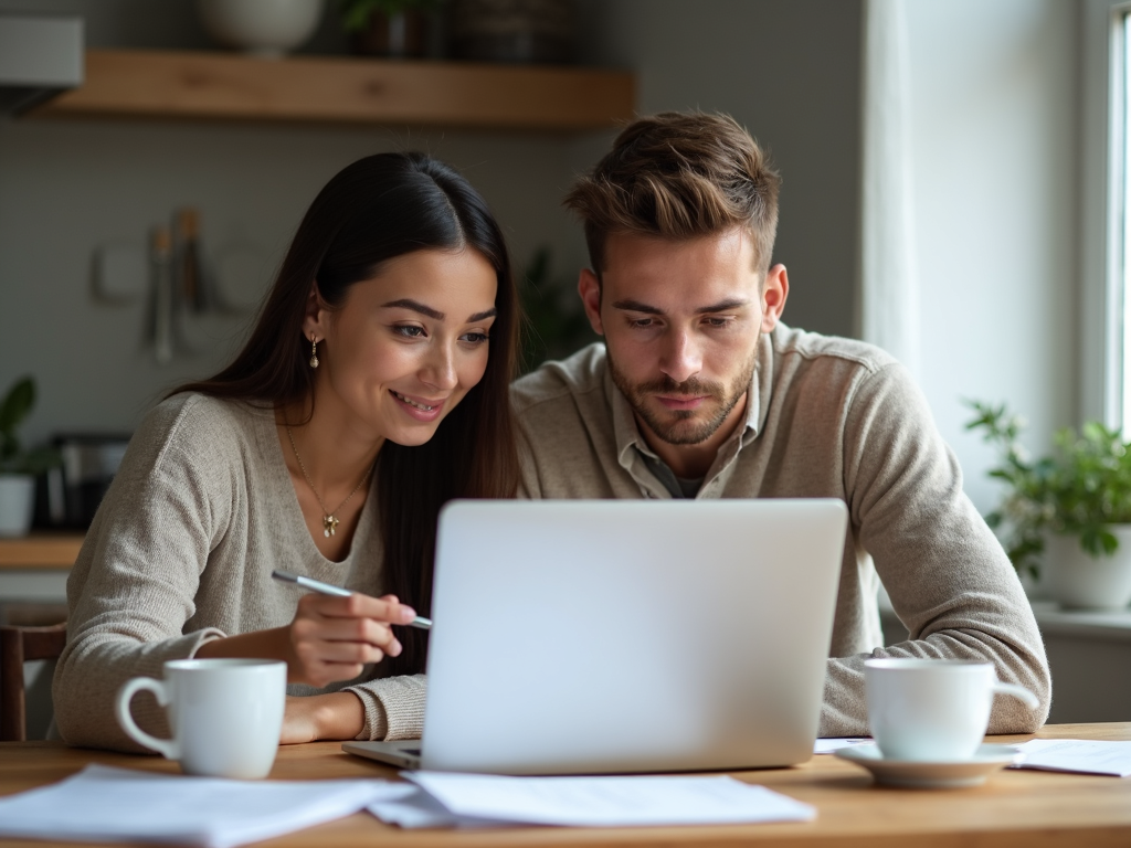 Couple researching homebuying online