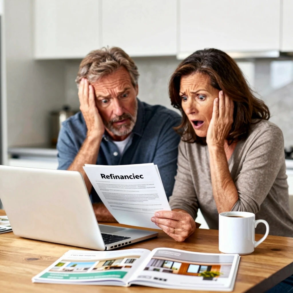 Couple planning their FHA refinancing strategy at home