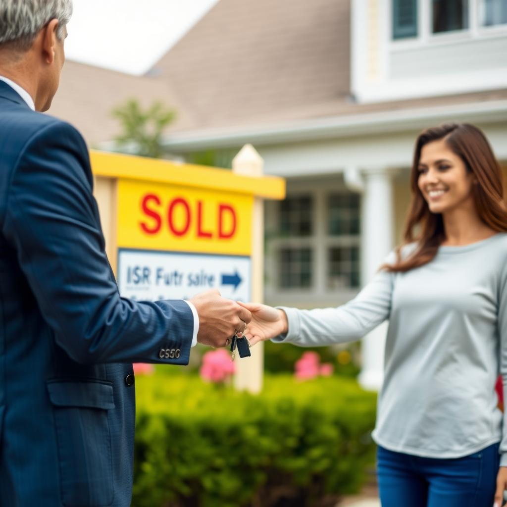 Real estate agent with clients