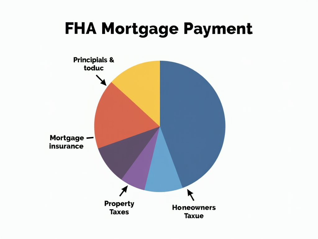 Pie chart of FHA mortgage payment components.