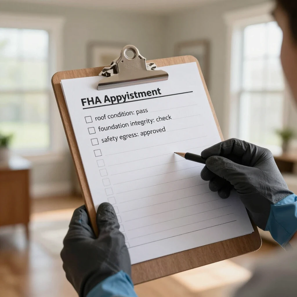 Detailed FHA appraisal checklist in use during home inspection