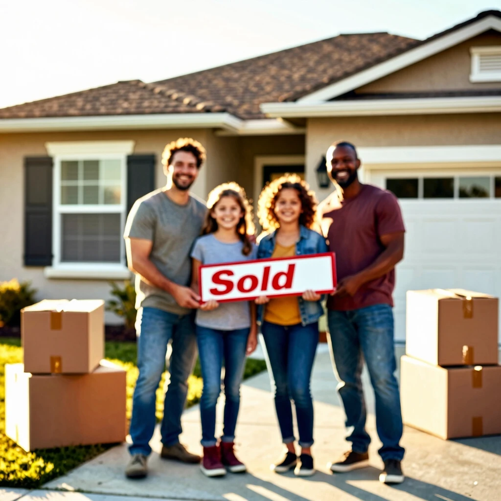 Family celebrating FHA loan approval and new home