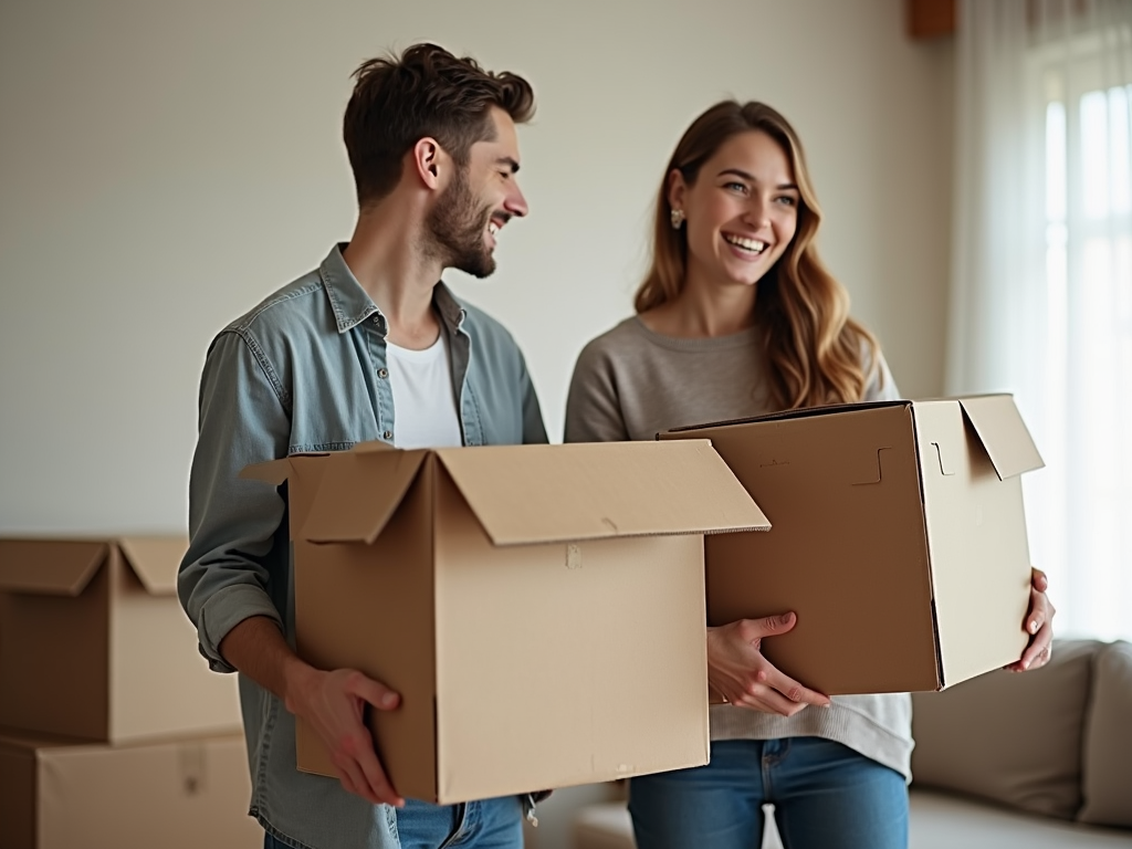 New homeowners settling into their FHA-financed home.