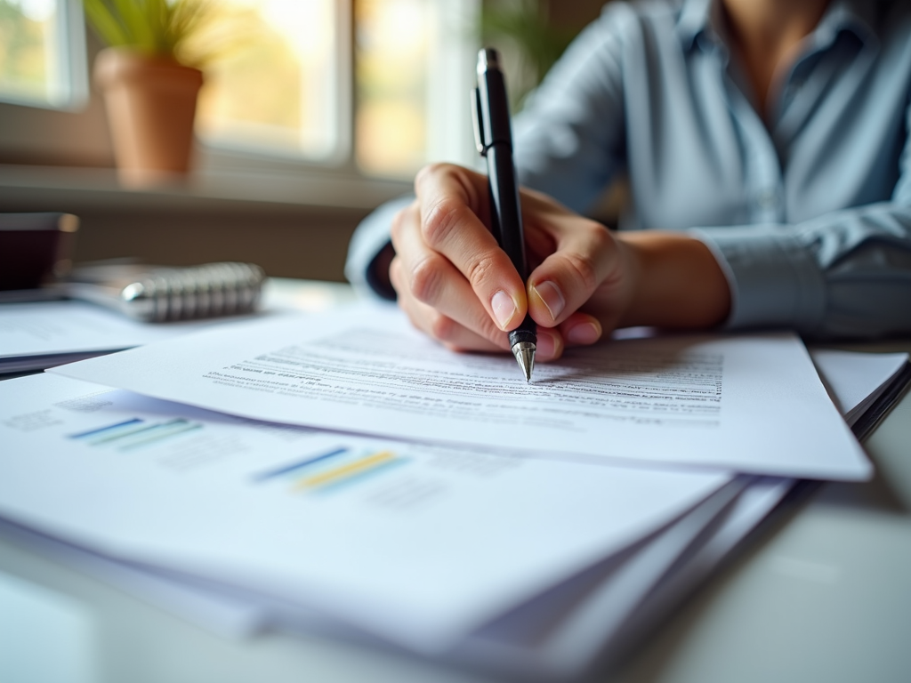 A person reviewing paperwork, emphasizing the importance of accurate documentation in FHA appraisals.