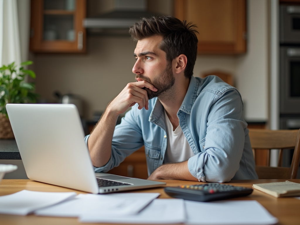 Person calculating mortgage rates