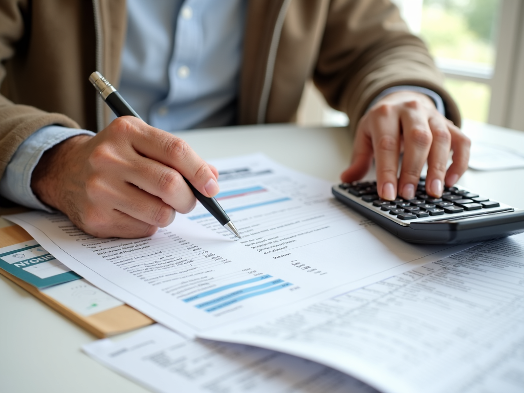 Homeowner reviewing financial documents