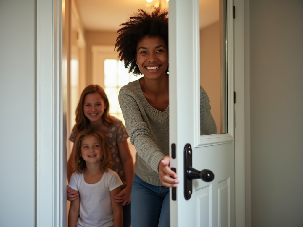 Single mother entering new home
