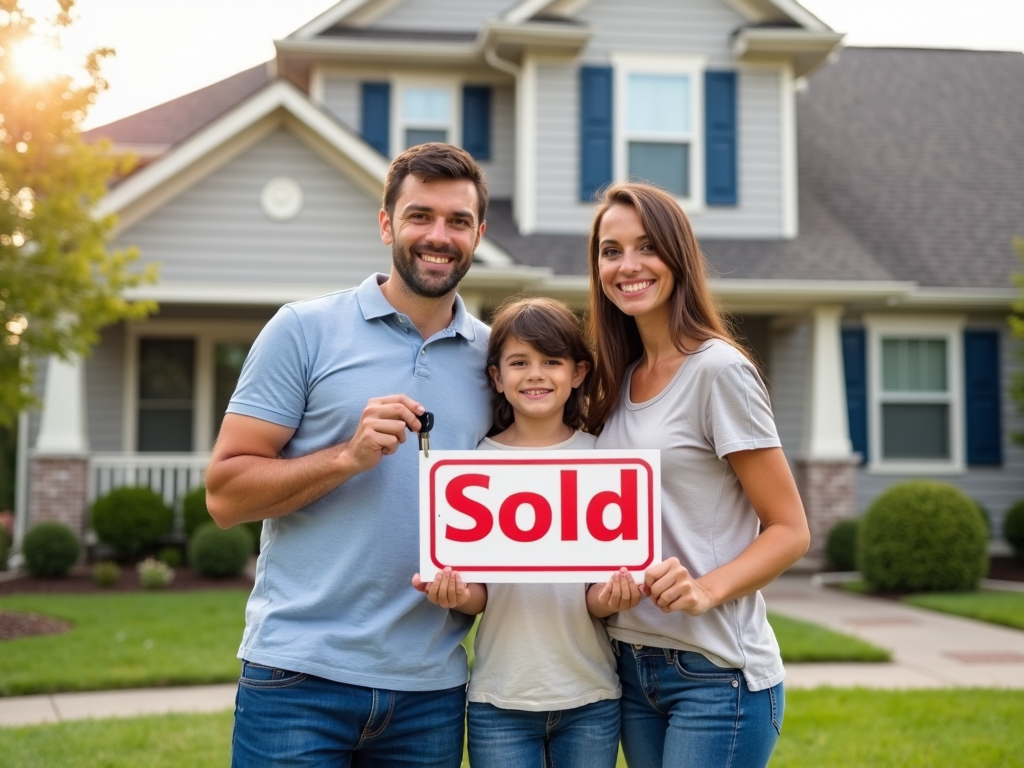 Family celebrating their first home purchase with an FHA loan