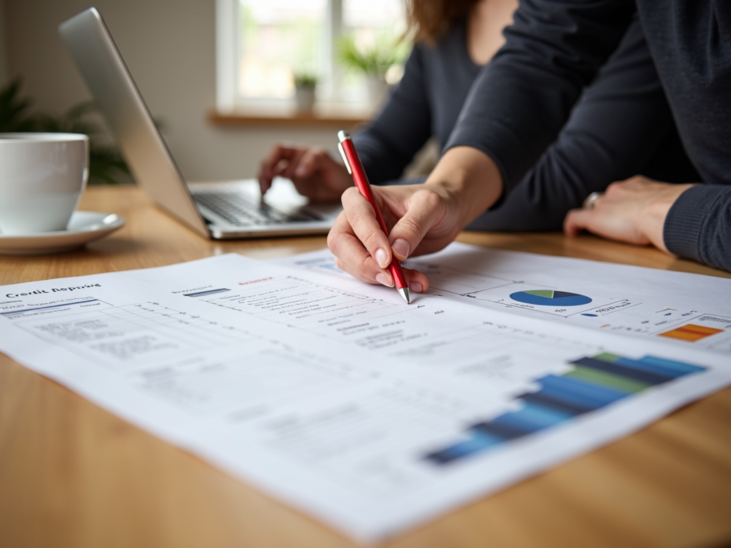 Person reviewing credit report