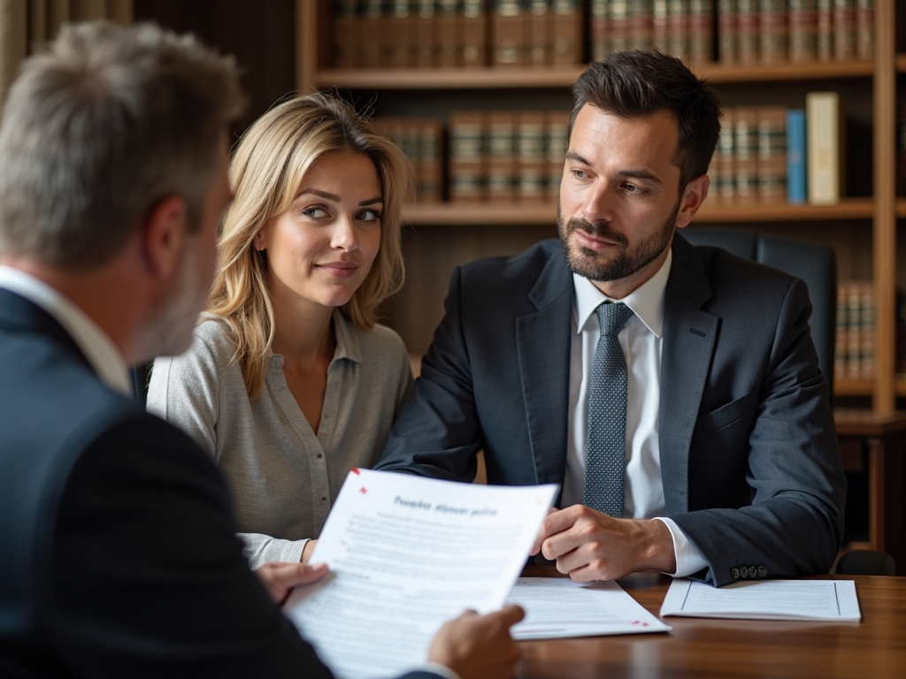 Lawyer advising couple on tenancy by the entirety