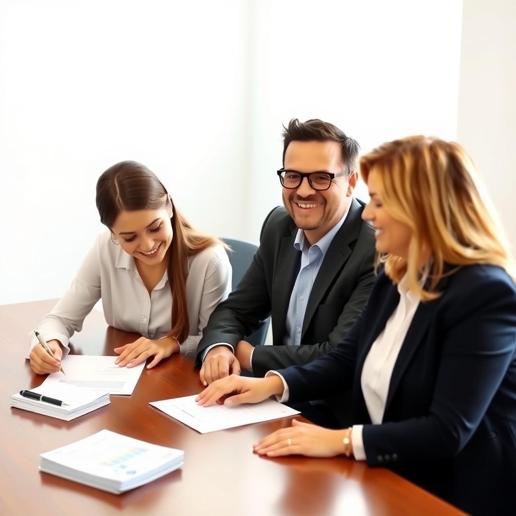 Young woman signing mortgage documents at a closing